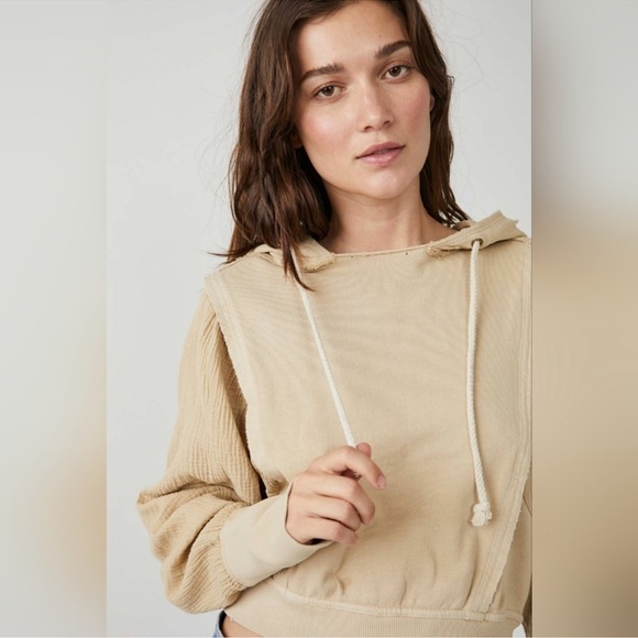 NWT FREE PEOPLE LOVE LETTER HOODIE IN NOMADIC DESERT size S - Picture 3 of 9